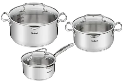 Produktbild von Topfset Tefal Duetto Plus G719S674, 6-teilig, 16–24 cm, Edelstahl, silber