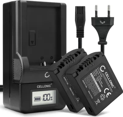 Image de CELLONIC 2x Batterie pour Appareil photo Compatible avec Panasonic Lumix DMC-FZ18, Lumix DMC-FZ28, Lumix DMC-FZ50, CGA-S006 - (750mAh, 7.4V) + Chargeur