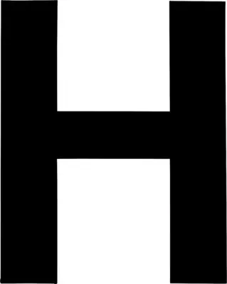 Produktbild von Klebebuchstabe "H" schwarz 35 mm