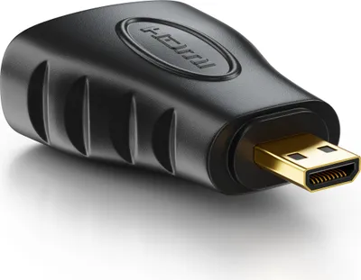 Produktbild von deleyCON Micro HDMI zu HDMI Adapter - Micro HDMI Anschluss (HDMI-D Stecker) zu Standard HDMI Anschluss (HDMI-A Buchse)