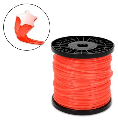 Produktbild von Ikodm Mähfaden 100M Rund/Stern/6-skant Trimmerfäden Ersatz 2,7mm Orange