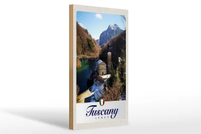 Produktbild von Holzschild Reise 20x30cm Toskana Italien Architektur Gebirge