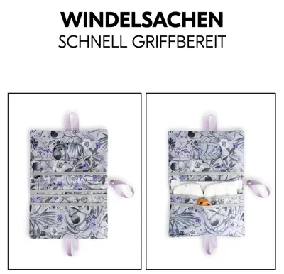 Produktbild von Windeltasche Wickelunterlage hauck Change N Walk Baby Organizer Grau Floral