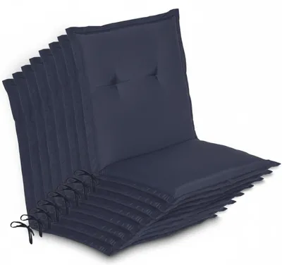 Image de Beautissu Lot de 8 coussins pour fauteuils à dossier bas Loft NL, 100 x 50 x 6 cm, bleu foncé