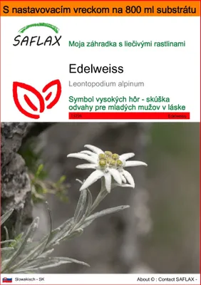 Obrázok produktu pre SAFLAX Garden in the bag - Edelweiss - Leontopodium alpinum - 500 Semená - S pestovateľským substrátom v praktickom samostaviteľnom vrecku
