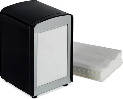 Obrázek produktu pro 10 ks retro držáků na ubrousky, kovové, malé držáky na ubrousky pro cukrárny, kavárny, bistra, rozměry: 15 x 9,5 x 11 cm, černé