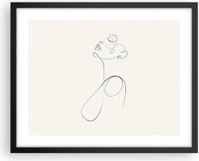 Produktbild von Gerahmtes Poster - Schwarzer Rahmen - Linie Linie Frau - 50x40 cm - Wand Bild - Wanddeko - Wandbilder - Kunstposter - Wandposter - Bilderrahmen - Bilder - Kunstdruck - Wanddekoration - P2BAA50x40-5112