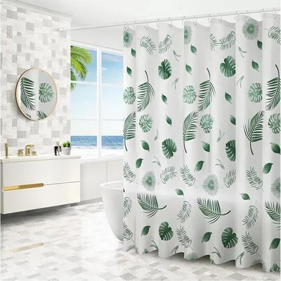 Obrázek produktu pro Textilní sprchové závěsy, 120 x 200 cm, odolné proti plísním a omyvatelné, do koupelny a sprchy, s 8 kroužky na závěs.