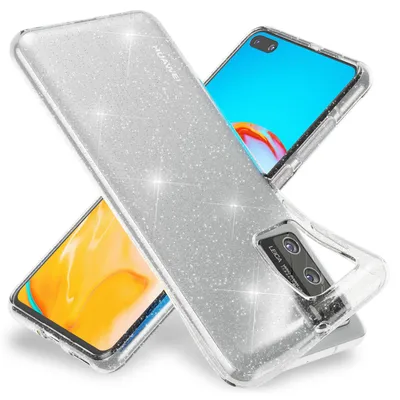Zdjęcie produktu dla NALIA brokatowe etui na telefon komórkowy Huawei P40, przezroczyste silikonowe etui na telefon komórkowy z kryształkami górskimi