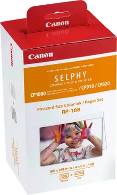 Produktbild von Canon RP-108 Farbtinte + 100 x 148 mm Papier, 108 Blatt, Farbsublimations-Tinte, Value pack