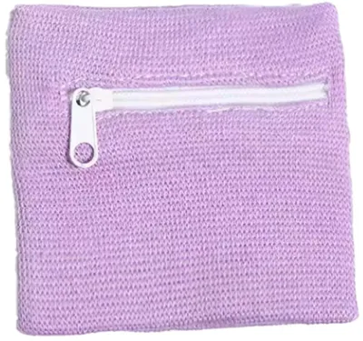 Productafbeelding van CHPN - Armband met rits - Armband met opbergzak - Zweetband met rits - Geschikt voor sport en fitness - Sleutelhouder - 8 x 8 cm - Lila - Festivalarmband - Festivaltas