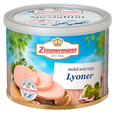 Produktbild von Zimmermann Lyoner Wurst geschnitten Herzhaft und mild gewürzt 200g