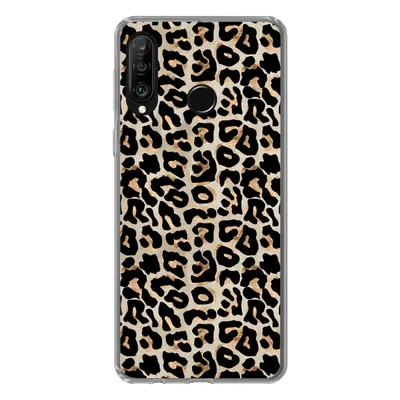 Produktbild von MuchoWow® Handyhülle Schutzhülle Hülle für Huawei P30 Lite Pantherdruck - Braun - Luxus Silikon Softcase Handy Hülle - Handyhülle
