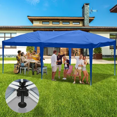 Immagine prodotto di TolleTour Gazebo pieghevole 3 x 6m Gazebo pop-up Tenda da giardino pieghevole, protezione UV 50+ gazebo e tende per feste senza lati Blu