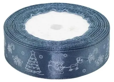 Produktbild von Satinschleife mit weihnachtlichem Motiv, 25 mm x 22 m - Brewis