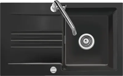 Produktbild von Auflagespüle KeraDomo KARA 85 in Nero mit Excenterbedienung