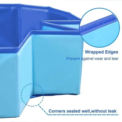 Imagen del producto de Piscina para perros plegable, de PVC, 120 x 30 cm, apta para perros grandes y pequeños