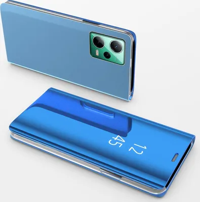 Produktbild von Handy Hülle für Xiaomi Redmi Note 12 5G Clear View Hülle Klapp Flip Hülle Bumper Cover Spiegel Mirror, Farbe: Blau