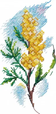 Obrázok produktu pre Sada na vyšívanie "Výšivka na oblečení. Mimóza", vzor, 7x14,4 cm
