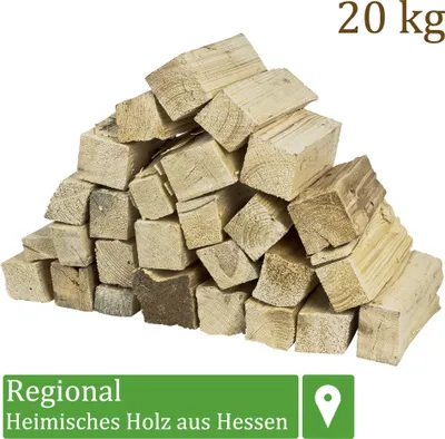 Obrázek produktu pro Palivové dřevo Palivové dřevo Borovice 20 kg Pro kamna a krb Miska na grilování Palivové dřevo Polena Dřevo 25 cm sušené v peci Flameup