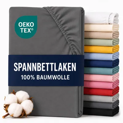 Obrázok produktu pre Komfortec Jersey prestieradlo 200x200 cm, 100% bavlna, antracitová farba, Obrázok generovaný UI