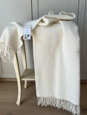 Produktbild von Wolldecke 140 x 200 cm, 100 % Neuseelandwolle, Cremeweiß