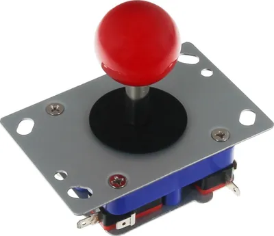 Produktbild von JOY-IT Hochwertiger Arcade Joystick mit roter Kugel, Umschaltbar 8, 4 und 2 Wege