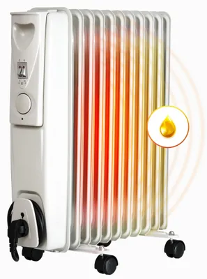 Produktbild von BROLLUX  Ölheizung elektrisch 2500W Ölradiator Elektroheizung 11 Lamellen mobiler Elektroheizkörper Heizgerät Ölradiator Thermostat