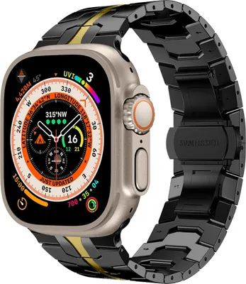 Obrázek produktu pro Pro Apple Watch Series 9 8 7 41 / 6 SE 5 4 40 / 3 2 1 38mm Ocelový náhradní řemínek Black / Gold Smart Watch New