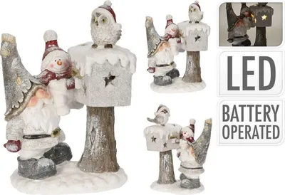 Immagine prodotto di Decorazione natalizia a forma di elfo con luce LED 33 x 47 cm 2ASS