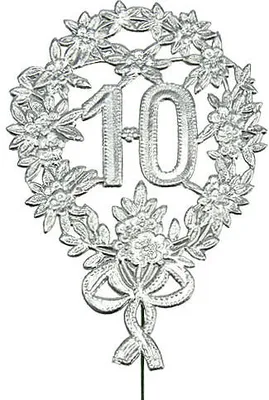 Produktbild von Jubiläumszahl 10 Silber Ø8cm Dekoration Jahrestag Firmenjubiläum Geburtstag Party 10 Stück