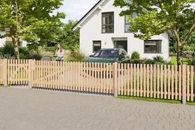 Produktbild von Vorgartenzaun Typ 3 180x100 cm Lärche unbehandelt