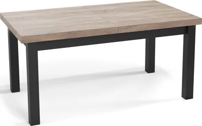 Produktbild von Moderner Rechteckiger Ausziehbarer Esstisch - Platzsparend - Schwarze Holzbeine - 120 bis 160 cm - Hergestellt in EU - 120 x 80 cm - Sonoma Eiche