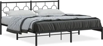 Immagine prodotto di vidaXL Struttura letto con testiera in metallo nero 180x200 cm