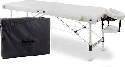 Zdjęcie produktu dla Stół do masażu ZENET aluminiowy, składany, regulowany, profesjonalny, z pokrowcem, ZET-1044/L-WHITE