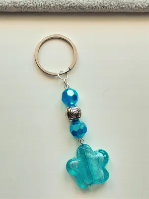 Image de Porte-Clés Bleu Vénitien À Fleurs