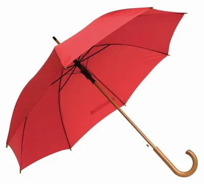 Image de L-Merch - Parapluie « Boogie » avec manche en bois LT5442 (89 cm x 103 cm) (rouge)