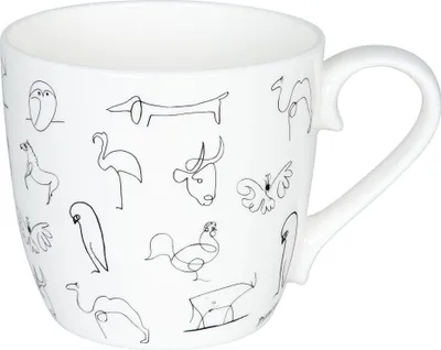 Produktbild von tea4chill Könitz Kaffeetasse Picasso "Animaux". Tee- oder Teetasse 425ml, Fine Bone China Porzellan