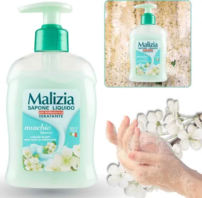 Produktbild von Malizia Erfrischende Flüssigseife mit Pumpe - weißer Moschus 1L