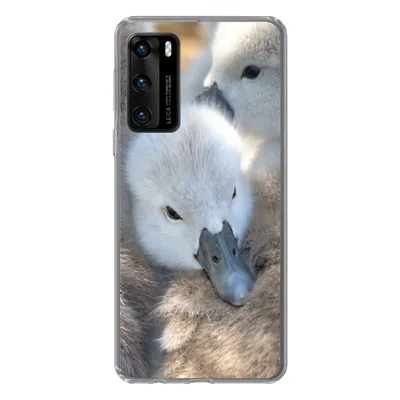 Produktbild von MuchoWow® Handyhülle Schutzhülle Hülle für Huawei P40 Schwäne - Licht - Küken Silikon Softcase Handy Hülle - Handytasche