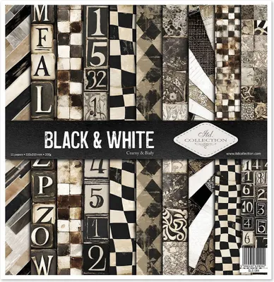 Obrázok produktu pre ITD COLLECTION Setz 11Stk 30x30cm Scrapbooking Papier - čiernobiely