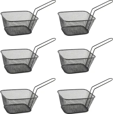 Produktbild von Servierkörbe - 14 x 11 cm - Schwarz - Metall - 6er Set