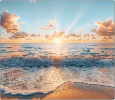 Produktbild von Spritzschutz Herdabdeckplatte Schneidebrett aus Glas Strand Sonnenuntergang 1-Teilig (60x52cm)