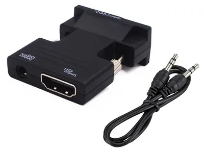 Produktbild von HDMI-auf-VGA-Adapter mit 3,5-mm-Audioanschluss, HDMI-Buchse auf VGA-Stecker, Full HD 1080p für PC und Monitor