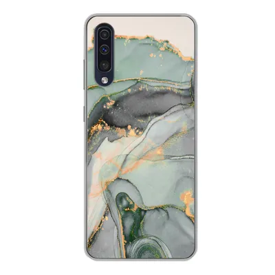 Produktbild von MuchoWow® Handyhülle Schutzhülle Hülle für Samsung Galaxy A50 Gold - Marmor - Grün - Luxus - Glitzer - Marmoroptik Silikon Softcase Handy Hülle - Mobiltelefonhülle