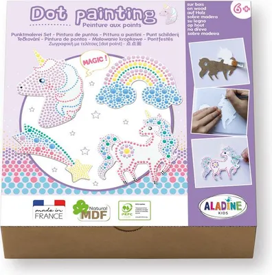 Zdjęcie produktu dla ALADINE - Zestaw do malowania w kropki jednorożec