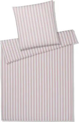 Zdjęcie produktu dla Elegancki zestaw pościeli z perkalu Lido, kolor pudrowy, rozmiar 155 x 220 cm + 80 x 80 cm