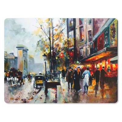 Produktbild von MuchoWow® Mauspad Mousepad Gemälde - Stadt - Öl 23x19 cm - Mousepads - Maus Mat - Pad - Mausunterlage - Schreibtischunterlage - Mauspad