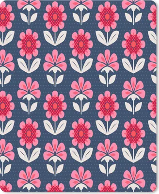 Produktbild von MuchoWow® Mauspad Mousepad Blumen - Muster - Rot 19x23 cm - Mousepads - Maus Mat - Pad - Mausunterlage - Mauspads - Spielen