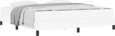 Imagen del producto de Estructura de cama con colchón, color blanco, 180 x 200 cm, tapizada